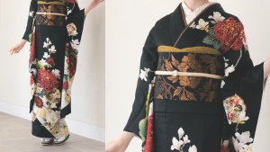 黒色のかっこいい雰囲気の振袖画像